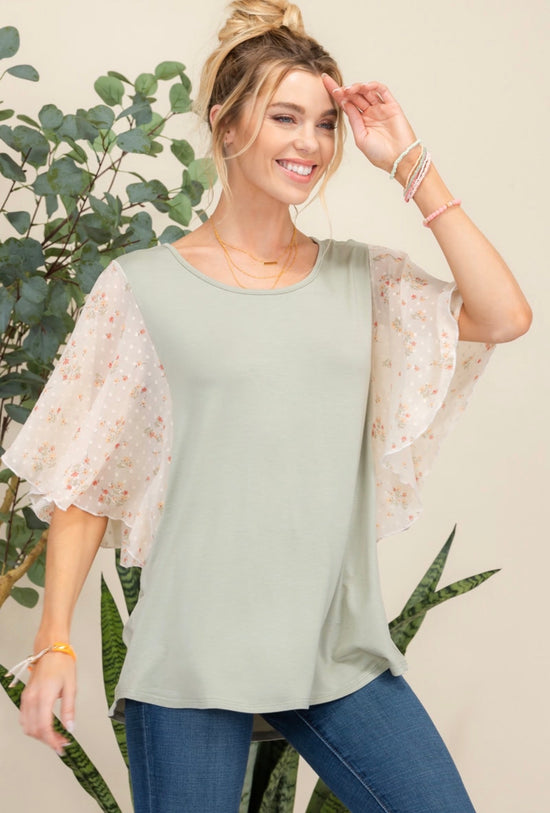 Plus Chiffon Wing Top